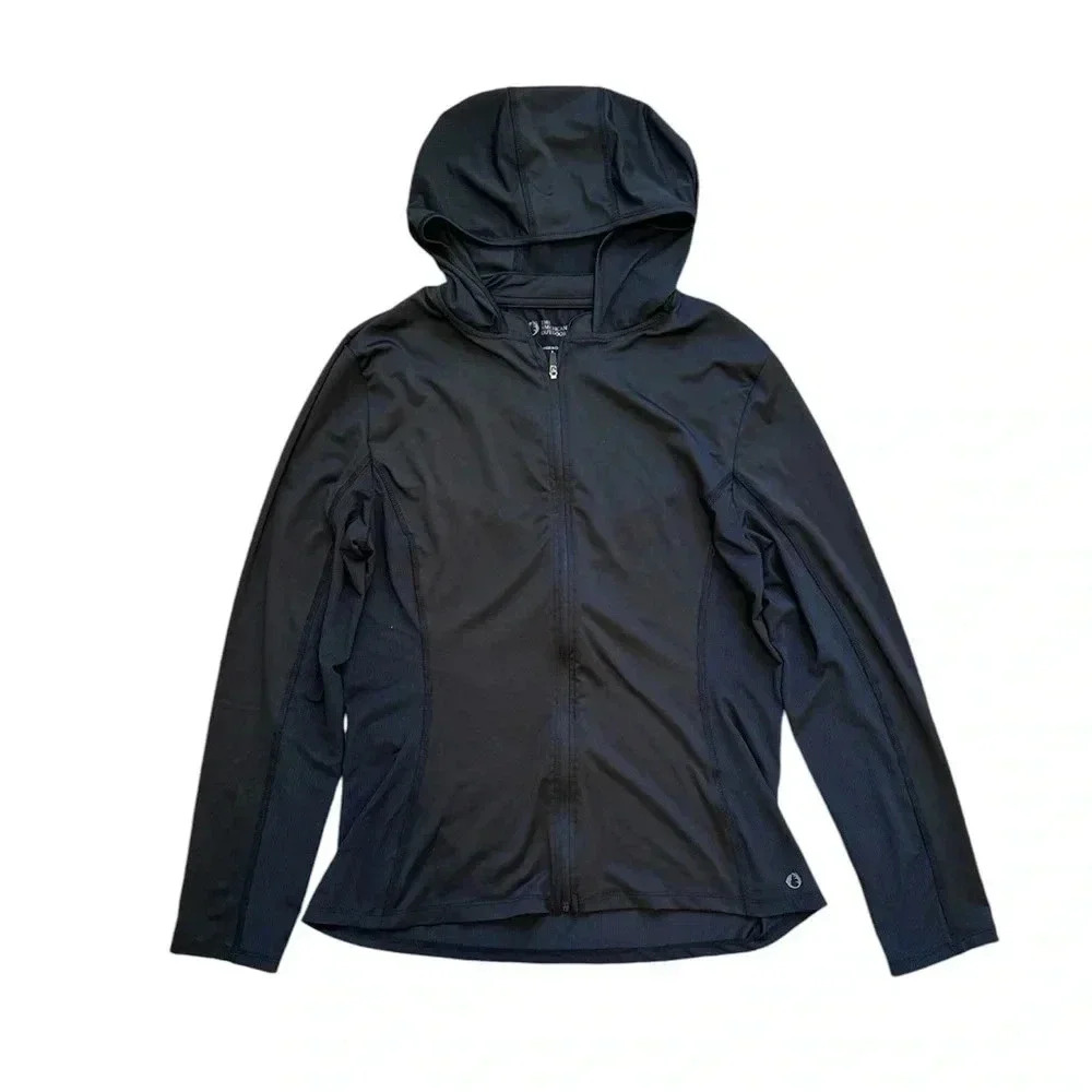 THE AMERICAN OUTDOORSMAN FOR WOMAN Black Zip Up Lightweight Jacket Size Large